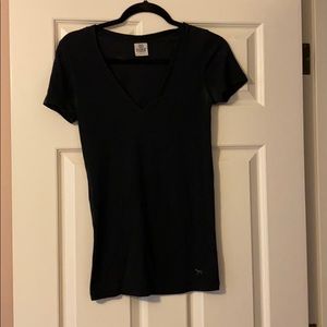 Victoria Secret Pink V-neck black tee